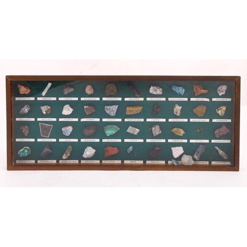 1179 - Geology / Natural History interest: A quantity of hardstone / mineral specimens within a shadow box ... 