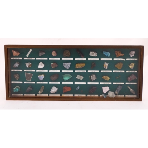 1179 - Geology / Natural History interest: A quantity of hardstone / mineral specimens within a shadow box ... 