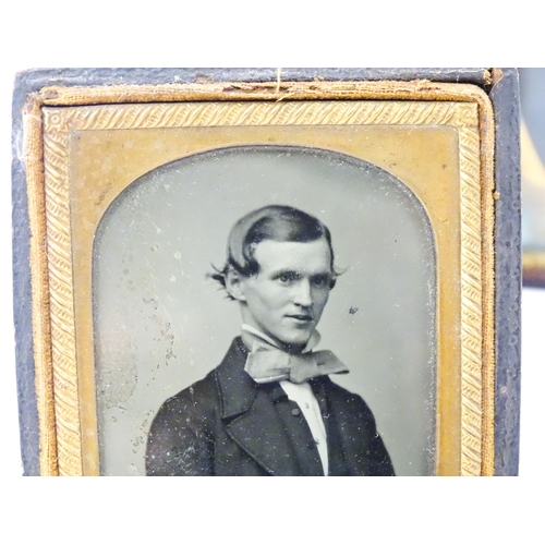 1269 - Four Victorian daguerreotype / ambrotype photographic portraits to include a portrait of a seated ge... 