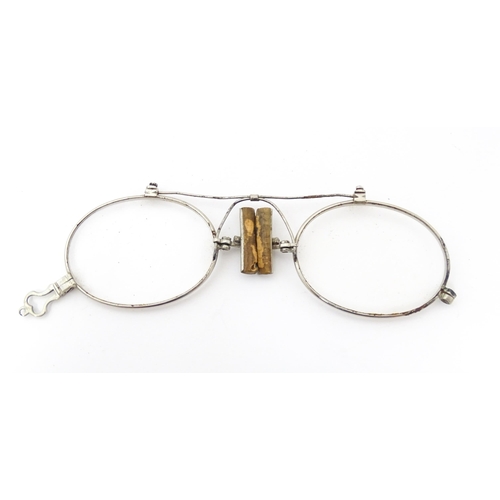 1281 - Assorted 19thC and later spectacles, to include a faux tortoiseshell shell example, pince nez, etc. ... 