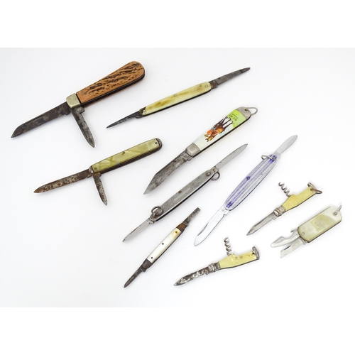 1291 - A quantity of 20thC penknives, including examples made in Sheffield by Robertsons, Richards and Robi... 