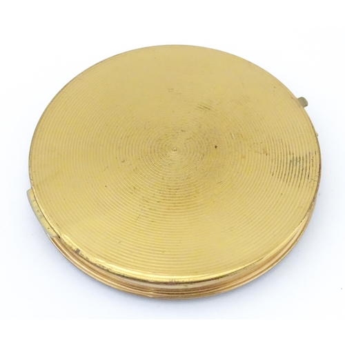 1296 - Three powder compact to include a Stratton example. Together with a folding pocket mirror, and a rin... 