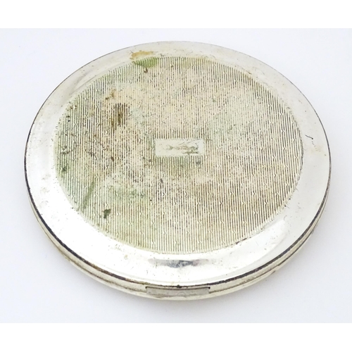 1296 - Three powder compact to include a Stratton example. Together with a folding pocket mirror, and a rin... 