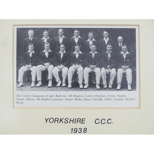 1304 - Cricket interest: A 20thC flask modelled as a cricket bat engraved The Yorkshire County Cricket Club... 