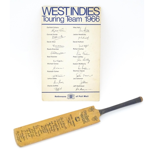 1305 - Cricket Interest: A 20thC Gray Nicolls miniature cricket bat titled The Frank Worrell Autograph with... 