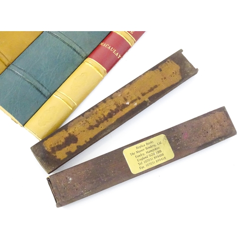 1323A - A quantity of assorted wooden faux book spines, some with tooled leather detail. Titles to include E... 