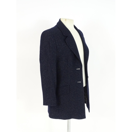 1384 - Vintage fashion / clothing: A Jaeger wool evening jacket in navy, bust measures 34