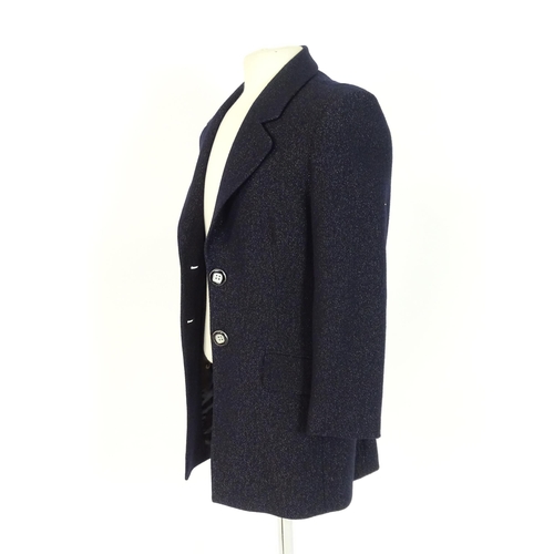 1384 - Vintage fashion / clothing: A Jaeger wool evening jacket in navy, bust measures 34