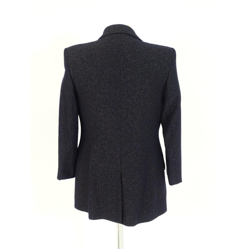 1384 - Vintage fashion / clothing: A Jaeger wool evening jacket in navy, bust measures 34