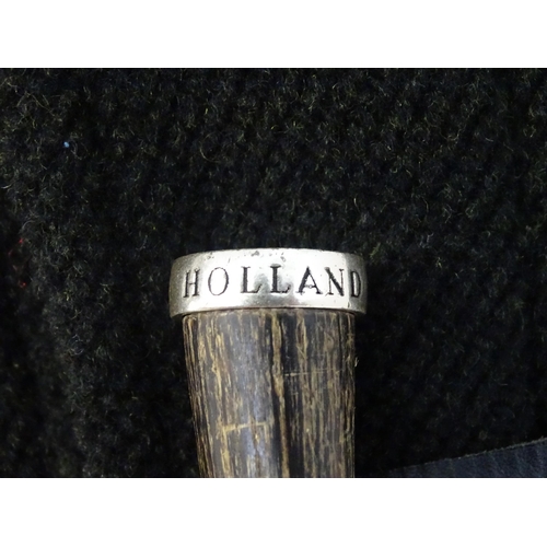 1389 - Vintage fashion / clothing: A men's  Holland and Holland black duffle coat with  antler style toggle... 