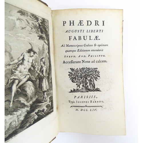 901 - Books: Les Fables de Phedre Affranchy D'Auguste. Published by Olivier de Varebbes, Paris, 1669. Toge... 