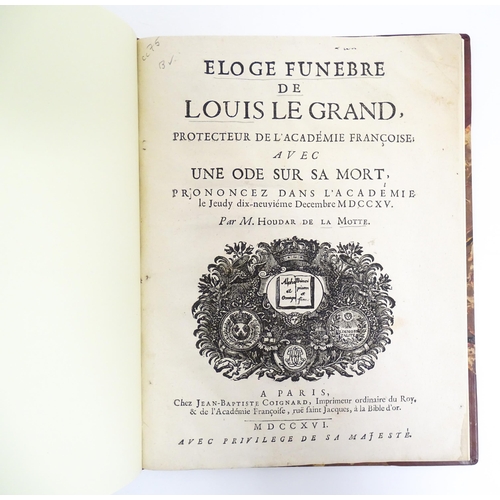 919 - Books: Oraison Funebre de Madame Julie-Lucine d'Angennes de Rambouillet, Duchesse de Montausier, Dam... 