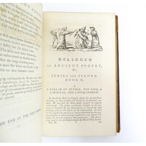 947 - Books: Reliques of Ancient English Poetry, volumes 1-3, by Bishop Thomas Percy. Printed for J. Dodsl... 