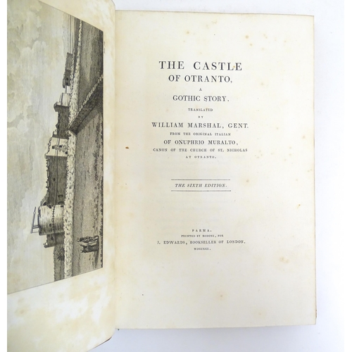 957 - Book: The Castle of Otranto, a Gothic Story, by Horace Walpole, translated By William Marshall, Gent... 