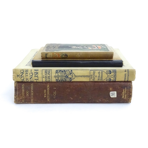 965 - Books: Four assorted books comprising Hutchinson's Dog Encyclopaedia, volume 1, edited by Walter Hut... 