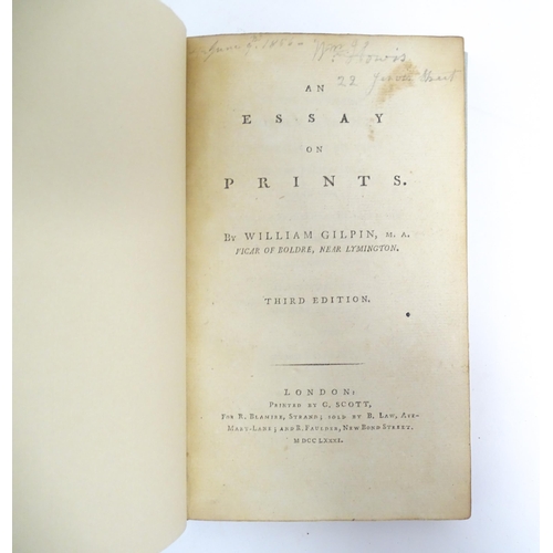 1024 - Books: Five assorted books comprising An Essay on Prints, by William Gilpin, 1781; The Veil and othe... 