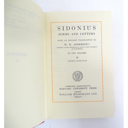 1035 - Books: Six books from the Loeb Classical Library titles to include Sidonius Poems and Letters, volum... 