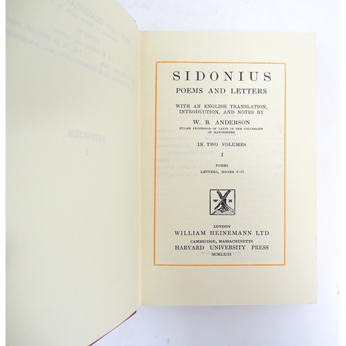 1035 - Books: Six books from the Loeb Classical Library titles to include Sidonius Poems and Letters, volum... 