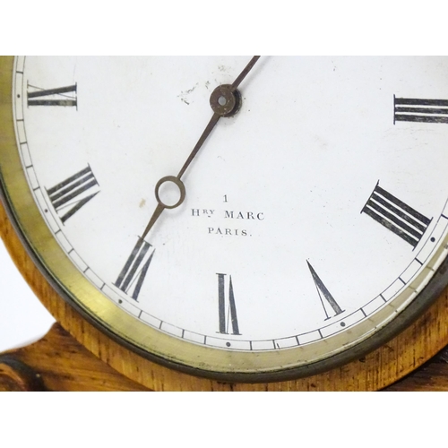 1548 - Henry Marc - Paris : A small 19thC French mantel clock / timepiece, the 3 1/2