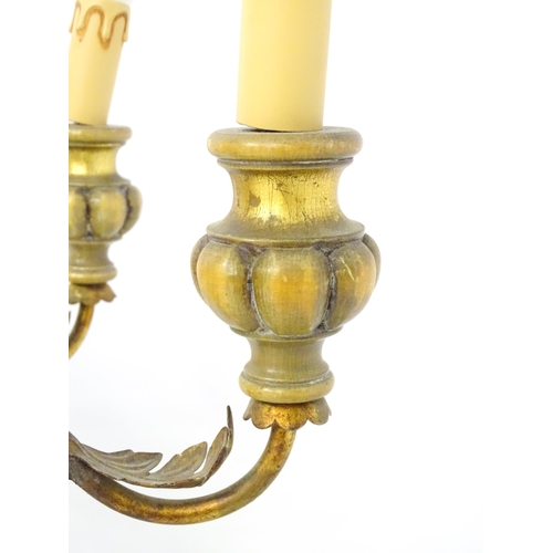 1560 - A six branch pendant electrolier / light fitting with acanthus and scroll detail. Approx. 30