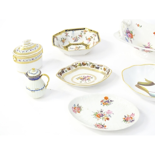 218 - A quantity of assorted English porcelain with hand painted decoration to include examples by Coalpor... 