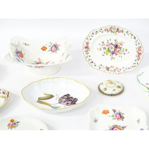 218 - A quantity of assorted English porcelain with hand painted decoration to include examples by Coalpor... 