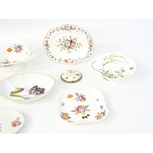 218 - A quantity of assorted English porcelain with hand painted decoration to include examples by Coalpor... 