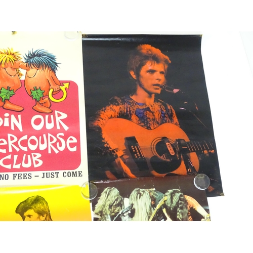 2199 - A quantity of 1970's music posters, including 
David Bowie (7), Stevie Winwood, Jimi Hendrix,
The Wh... 