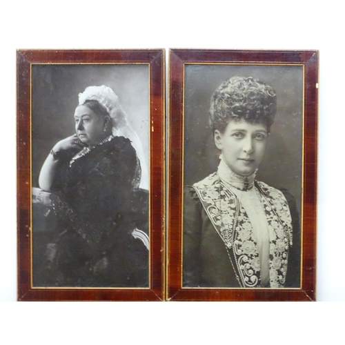 2202 - Five early 20thC photographic prints depicting portraits of Royals comprising Queen Victoria, Edward... 