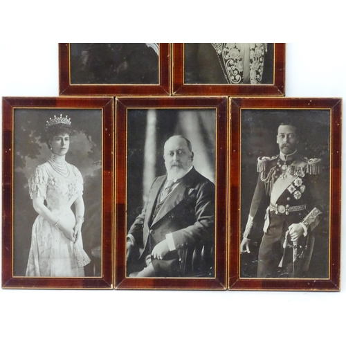 2202 - Five early 20thC photographic prints depicting portraits of Royals comprising Queen Victoria, Edward... 