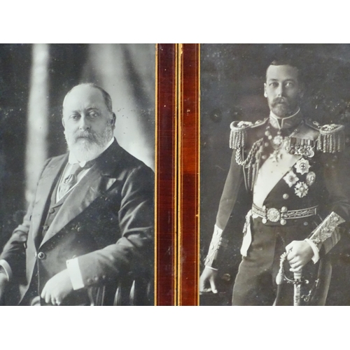 2202 - Five early 20thC photographic prints depicting portraits of Royals comprising Queen Victoria, Edward... 