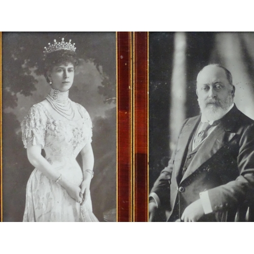 2202 - Five early 20thC photographic prints depicting portraits of Royals comprising Queen Victoria, Edward... 