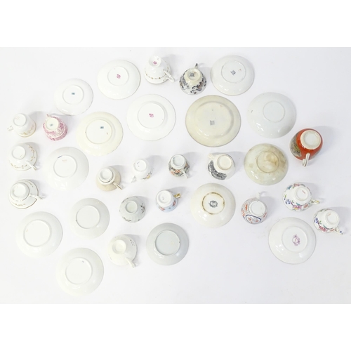 227 - A quantity of assorted cups and saucers / trios, to include examples by Spode, Minton, Davenport, et... 