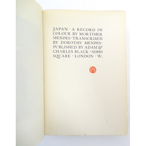 977 - Books: Two books by Mortimer Menpes comprising Japan - A Record in Colour, 1905, and India, 1912 (2)