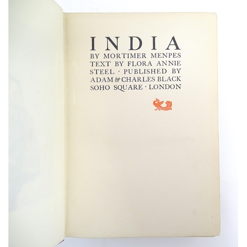 977 - Books: Two books by Mortimer Menpes comprising Japan - A Record in Colour, 1905, and India, 1912 (2)