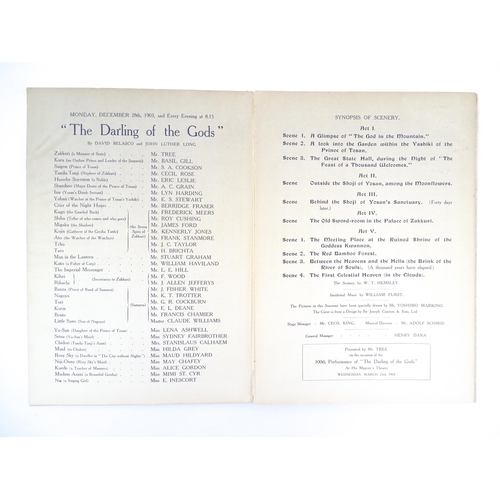 979 - Book: A souvenir programme for the hundredth performance of the play The Darling of the Gods by Davi... 