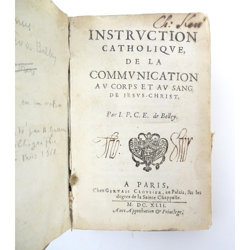 984 - Book: Instruction Catholique de la Communication au Corps et au Sang de Jesus-Christ, by Jean Pierre... 