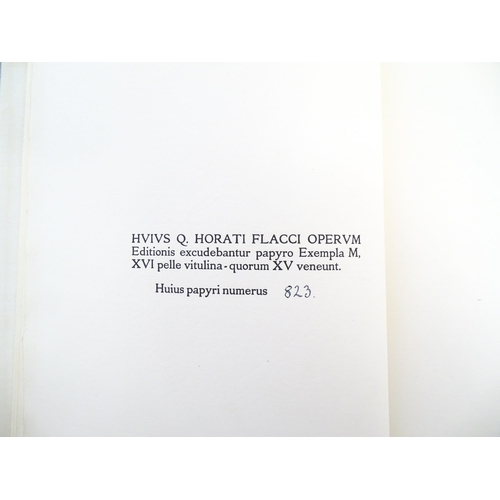 987 - Book: Quinti Horati Flacci, Opera Omnia / Cura Edward Charles Wickham. Limited edition no. 823 / 100... 