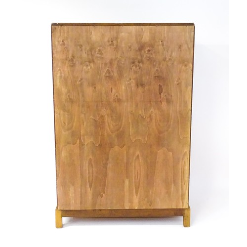 1627 - An early / mid 20thC oak utilitarian wardrobe in the Art Deco style. Designed and made by Brynmawr F... 