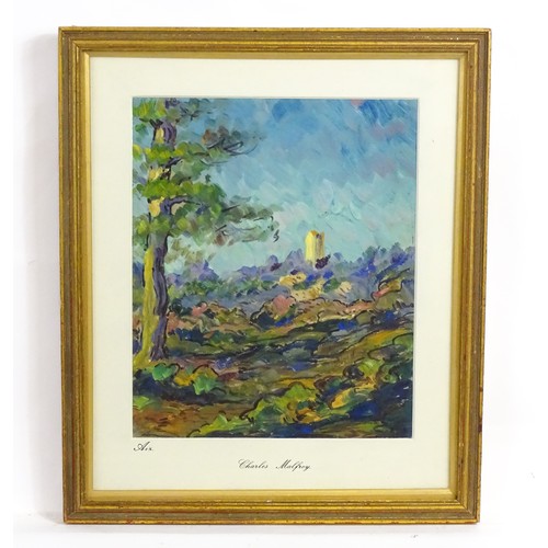 1867 - C. Malfroy, 20th century, Oil on card, Aix, A French abstract landscape scene. Signed, titled and da... 