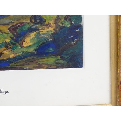 1867 - C. Malfroy, 20th century, Oil on card, Aix, A French abstract landscape scene. Signed, titled and da... 