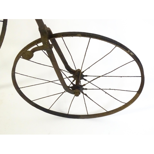 1796 - A Victorian Penny Farthing ( High wheel / ordinary ) bicycle. The large front wheel approx 49