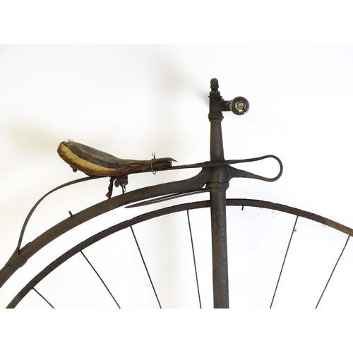 1796 - A Victorian Penny Farthing ( High wheel / ordinary ) bicycle. The large front wheel approx 49