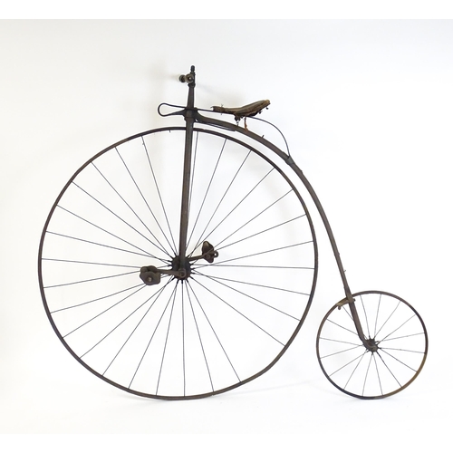 1796 - A Victorian Penny Farthing ( High wheel / ordinary ) bicycle. The large front wheel approx 49