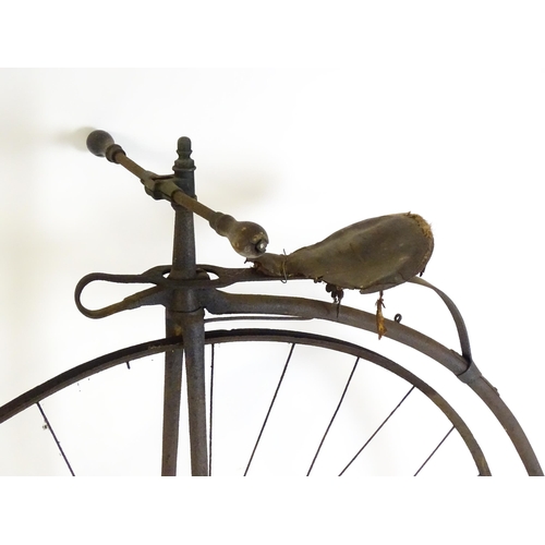 1796 - A Victorian Penny Farthing ( High wheel / ordinary ) bicycle. The large front wheel approx 49