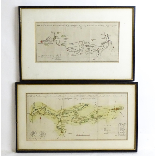 2213 - Maps: Two 18thC engraved canal maps comprising, A plan of the canal now making from the several coal... 