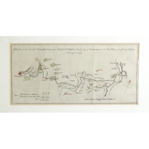 2213 - Maps: Two 18thC engraved canal maps comprising, A plan of the canal now making from the several coal... 