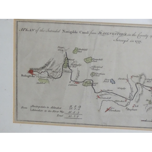 2213 - Maps: Two 18thC engraved canal maps comprising, A plan of the canal now making from the several coal... 