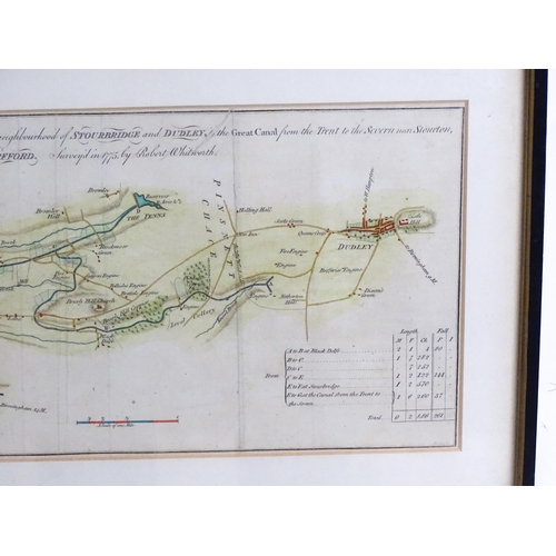 2213 - Maps: Two 18thC engraved canal maps comprising, A plan of the canal now making from the several coal... 