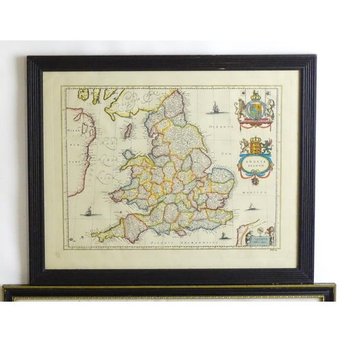 2215 - Maps: An 18thC hand coloured engraved map of Rotelandiae - Rutlandshire after Robert Morden (1650-17... 